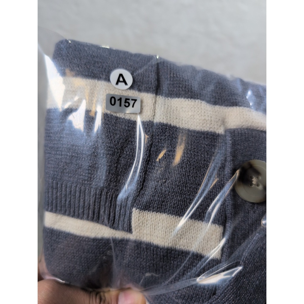 Madewell Henley Hoodie Women S Blue Oversized Coastal Preppy Nautical Cabin Cozy - Picture 15 of 15